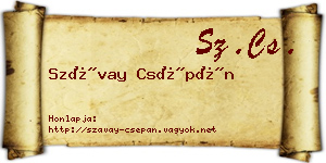 Szávay Csépán névjegykártya